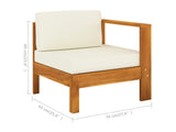 Conjunto 6 Muebles de jardín VIDAXL cojines blanco crema madera de acacia