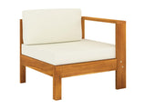 Conjunto 6 Muebles de jardín VIDAXL cojines blanco crema madera de acacia