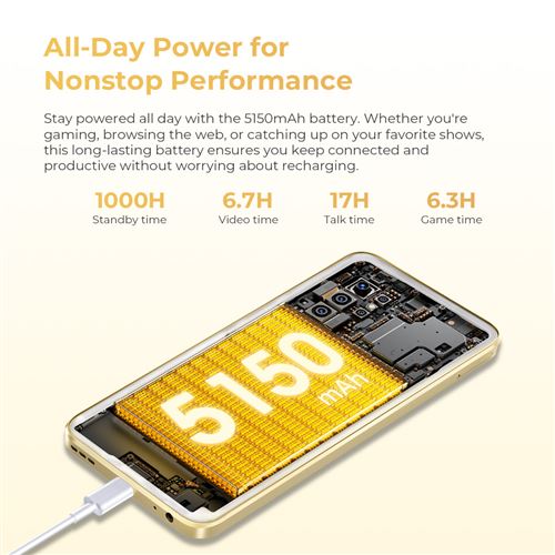 Smartphone Oukitel C1 6.52 16Go 512Go Android 15 Teléfono Móvil Dual SIM 4G
