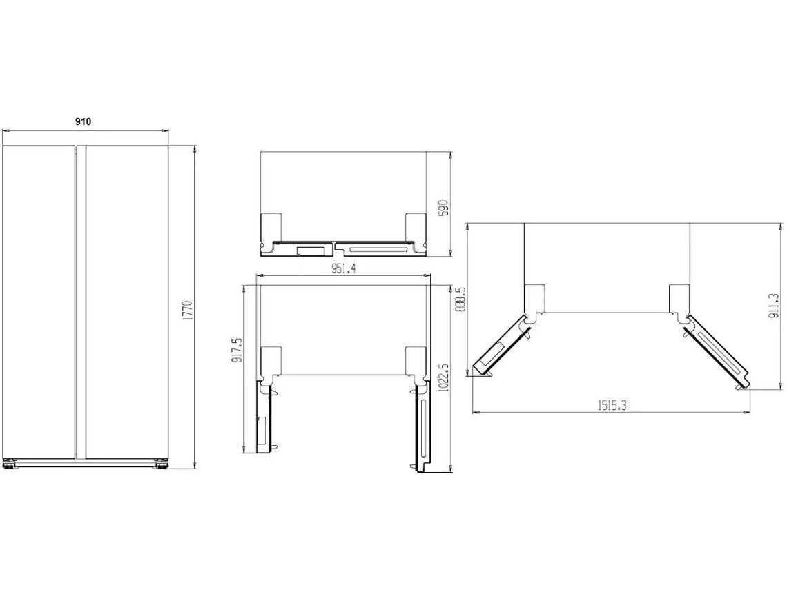 Frigorífico Americano SBS KUBO KBSBS9118 IX (No Frost - 177 cm - 442 L - Inox)