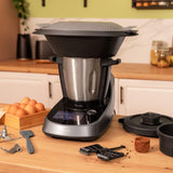 Robot de Cocina Multifunción Cecotec Mambo Touch. 1600 W, 37 Funciones, Pantalla Táctil TFT de 5" con Libro de Recetas Integrado, Capacidad de 3,3 Litros, Aplicación, Balanza y Jarra de Acero Inoxidable