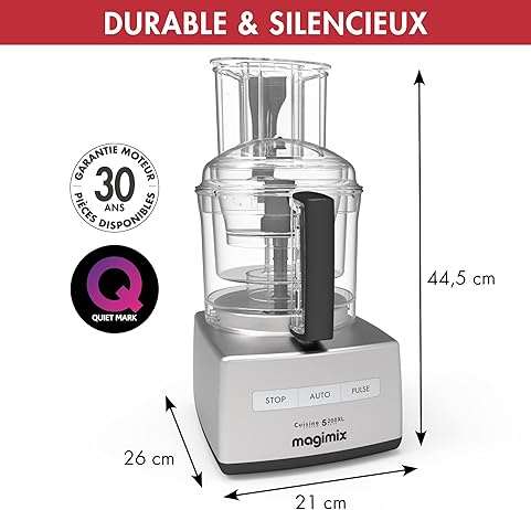Magimix Robot de cocina 18592 CS 5200 XL Cromo - Magimix 5200 XL - Fabricado EN FRANCIA
