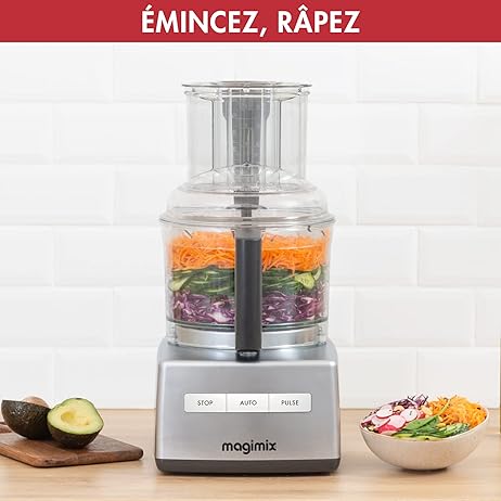 MAGIMIX 4200 XL Robot de cocina compacto y versátil 18472F, FABRICADO EN FRANCIA, Cromo Brillante