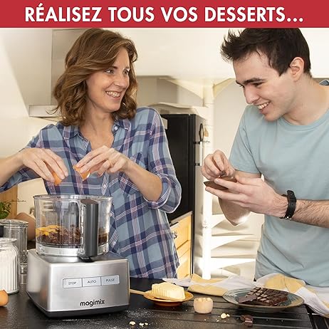 MAGIMIX 4200 XL Robot de cocina compacto y versátil 18472F, FABRICADO EN FRANCIA, Cromo Brillante