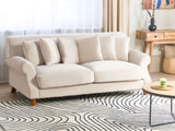 Sofá de 2 plazas BELIANI Eike de Terciopelo Blanco 186x102x82