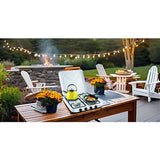 Cocina de gas portátil de 4 fuegos 4650W Blanco lacado con tapa KEMPER