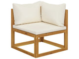 Conjunto 5 Muebles de jardín VIDAXL cojines crema madera maciza de acacia