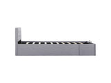 vidaXL Cama con almacenaje hidráulica 90x200 cm tela gris claro
