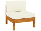 Conjunto 6 Muebles de jardín VIDAXL cojines blanco crema madera de acacia