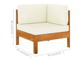 Conjunto 6 Muebles de jardín VIDAXL cojines blanco crema madera de acacia