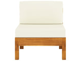 Conjunto 6 Muebles de jardín VIDAXL cojines blanco crema madera de acacia